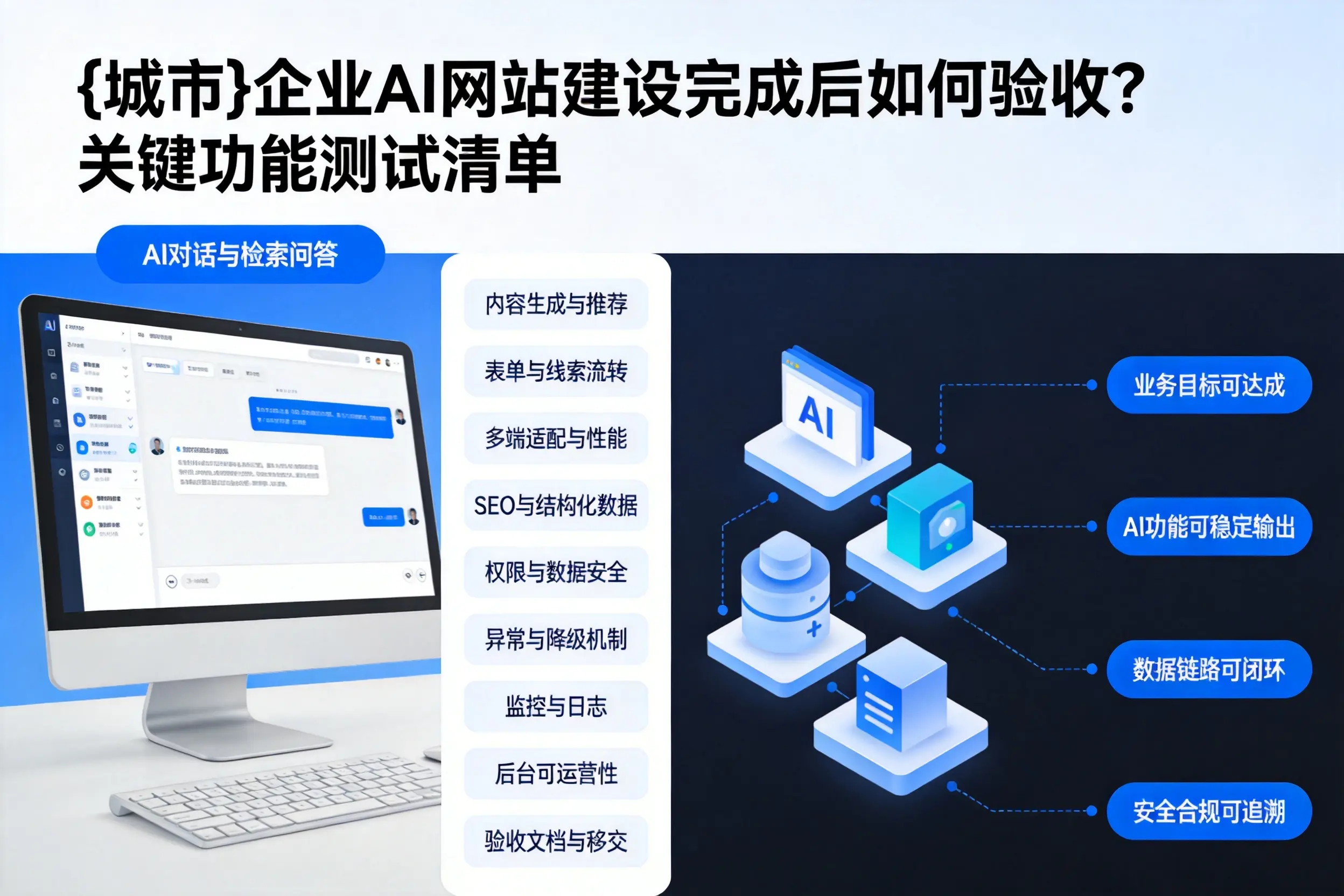 威海企业AI网站建设完成后如何验收？关键功能测试清单