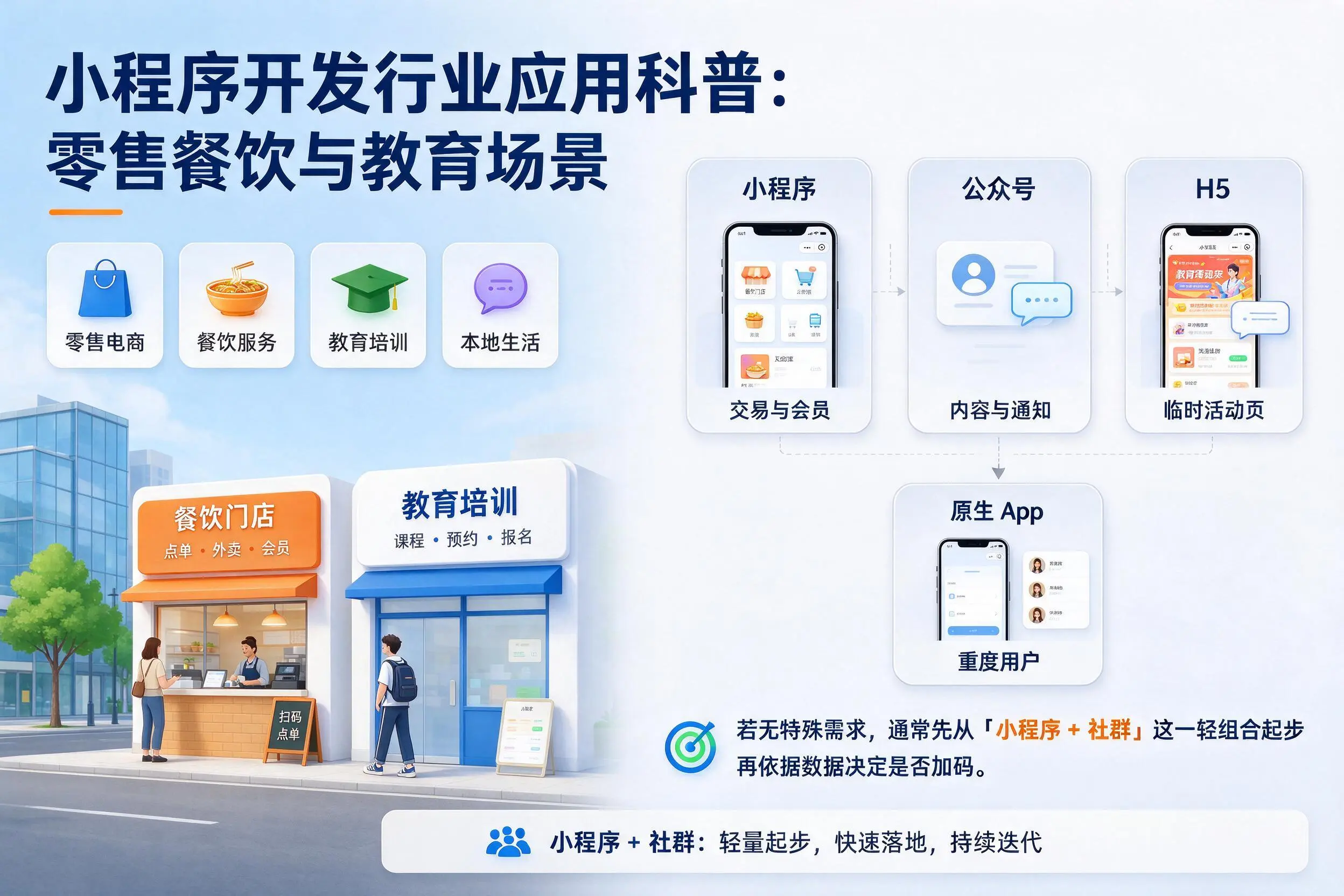 威海小程序开发行业应用科普:零售餐饮与教育场景